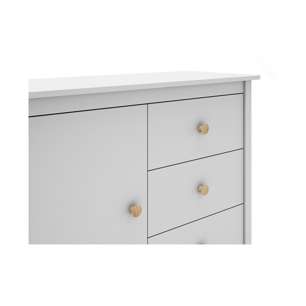 Bílá nízká dětská komoda z borovicového dřeva 90x80 cm Max – Marckeric-image-1