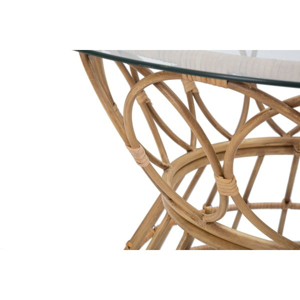 Kulatý konferenční stolek se skleněnou deskou v přírodní barvě ø 75 cm Panama – Mauro Ferretti-image-4