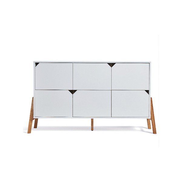 Bílá komoda s 6 šuplíky BELLAMY Lotta-image-1