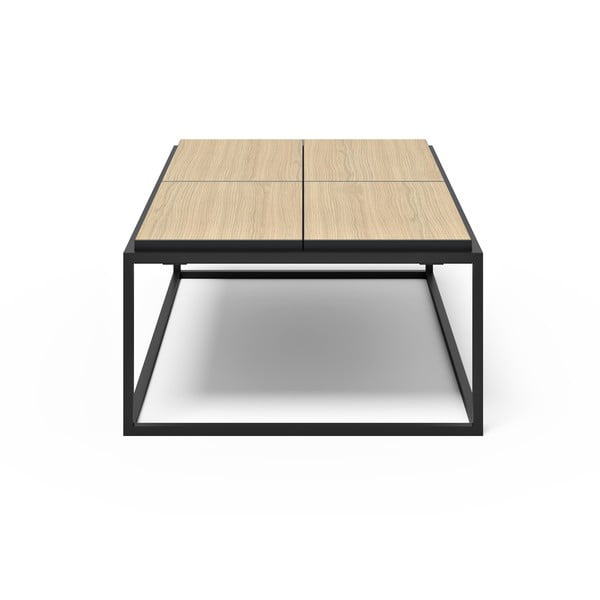 Konferenční stolek s deskou v dekoru dubu v černo-přírodní barvě 75x120 cm Douro – TemaHome-image-3