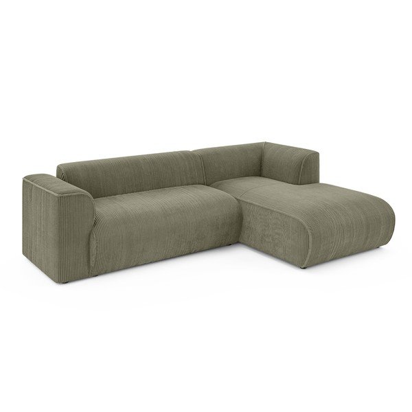 Zelená manšestrová rohová pohovka (pravý roh/s lenoškou) Merid  – Ropez-image-2