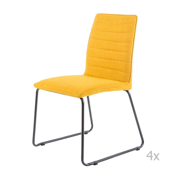 Sada 4 žlutých jídelních židlí sømcasa Vera