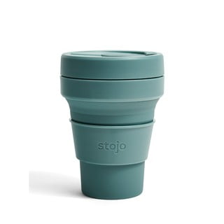 Tmavě zelený skládací cestovní hrnek Stojo, 355 ml