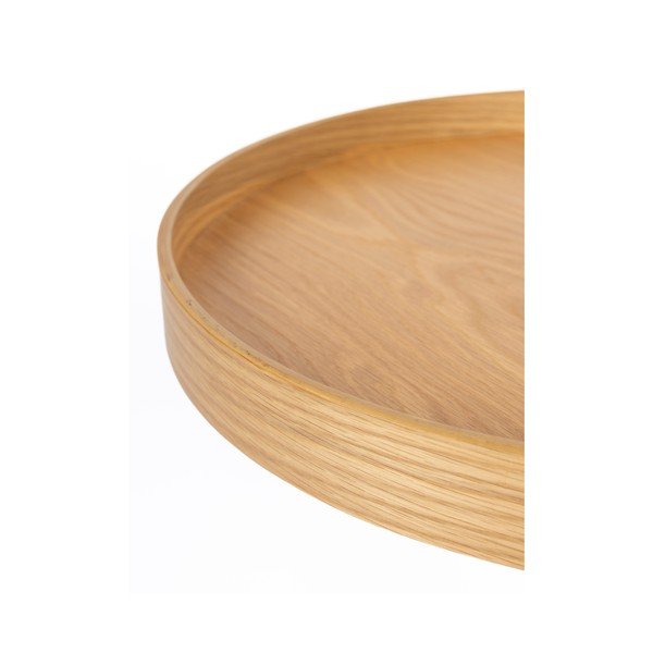 Kulatý odkládací stolek s deskou v dubovém dekoru ø 40 cm Yuri S – White Label-image-3