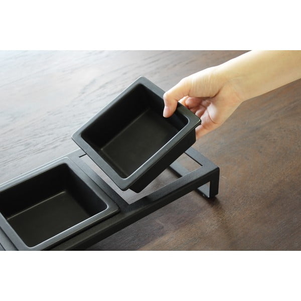 Set černých zvířecích misek se stojánkem Yamazaki Tower-image-1