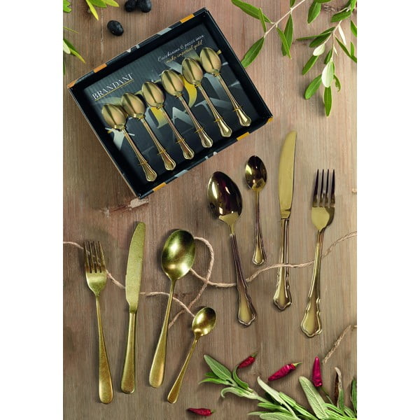 Nerezový příbor 16 ks ve zlaté barvě Posate Old - Brandani-image-2