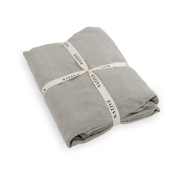 Světle šedé/taupe lněné povlečení na jednolůžko 135x200 cm Natural – Native Natural-image-2