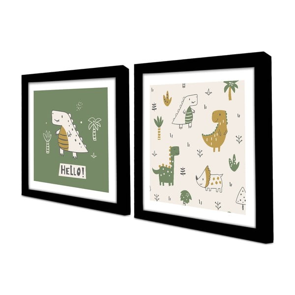 Dětské obrázky v sadě 2 ks 33x33 cm Hello – Wallity-image-2