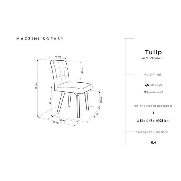 Béžová jídelní židle Mazzini Sofas Tulip-image-3