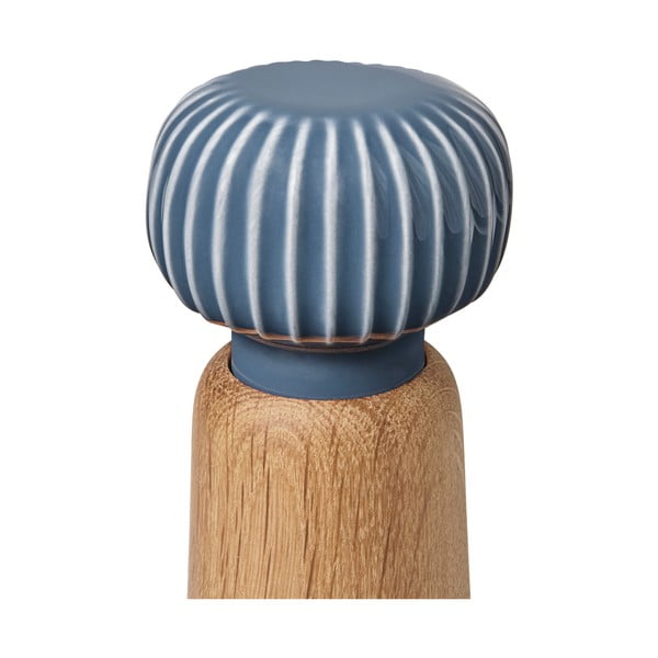 Mlýnek z dubového dřeva na koření s antracitovým detailem z porcelánu Kähler Design Hammershoi, výška 13 cm-image-2