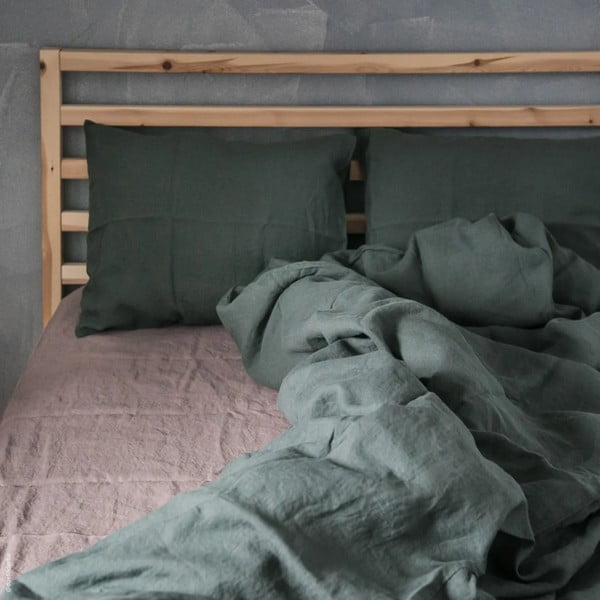 Lněný povlak na polštář 40x40 cm Forest Green  – Linen Tales-image-1