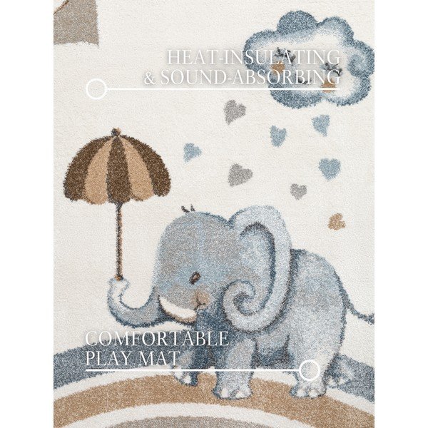 Krémový dětský koberec 120x170 cm Walk like an Elephant Rainy Party – Villeroy&Boch-image-2
