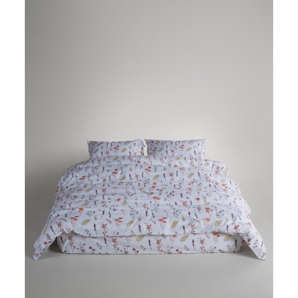 Bílé povlečení na jednolůžko z bavlny Renforcé 140x200 cm Floral Dance Autumn – Mila Home Luxury-image-2