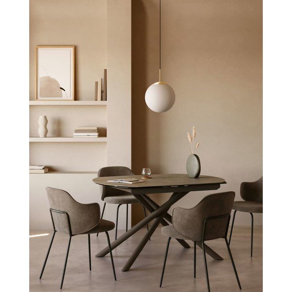 Hnědá čalouněná jídelní křesla v sadě 2 ks Yunia – Kave Home-image-1