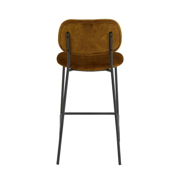Sametová barová židle v hořčicové barvě 92 cm Emma – Light & Living-image-4