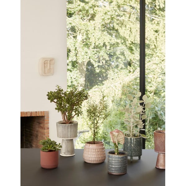 Sada 2 černo-béžových keramických květináčů Hübsch Pot-image-2