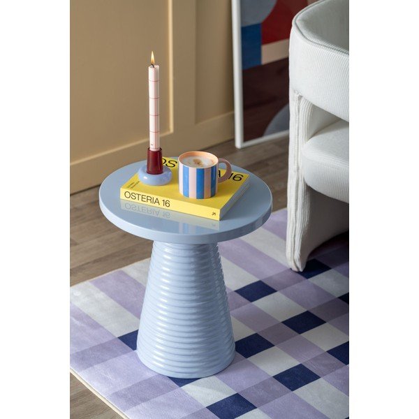Kovový kulatý odkládací stolek ø 40 cm Catania Ribbed – Leitmotiv-image-1