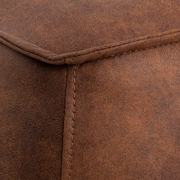 Koňakově hnědý puf z imitace kůže Actona Mie, 40 x 40 cm-image-2