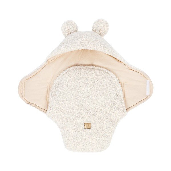 Krémová dětská zavinovačka s beránkem 45x80 cm – Meowbaby-image-2
