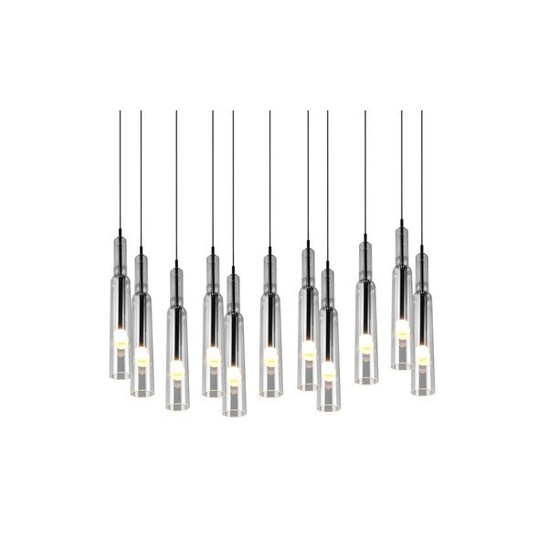 LED závěsné svítidlo se skleněným stínidlem v černo-stříbrné barvě Lucent – Trio Select-image-2