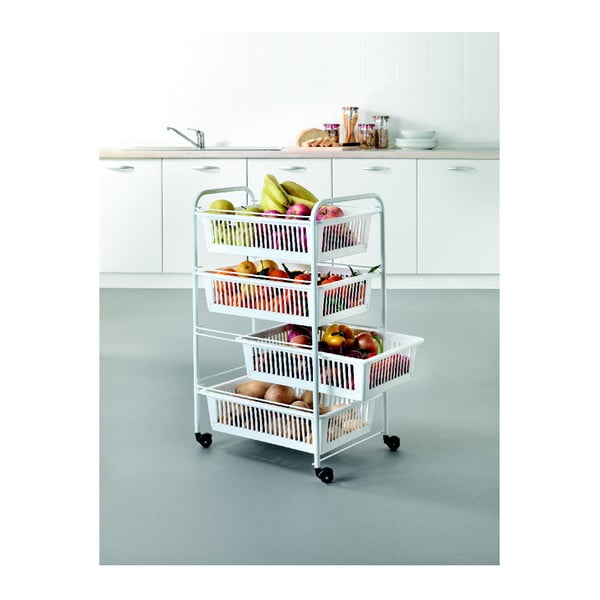 Pojízdný regál se 4 košíky Metaltex India, délka 35 cm-image-2