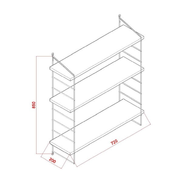 Lesklá bílá nástěnná police Armon-image-2