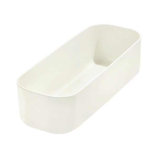 Bílý úložný box iDesign Eco, 9 x 27,5 cm