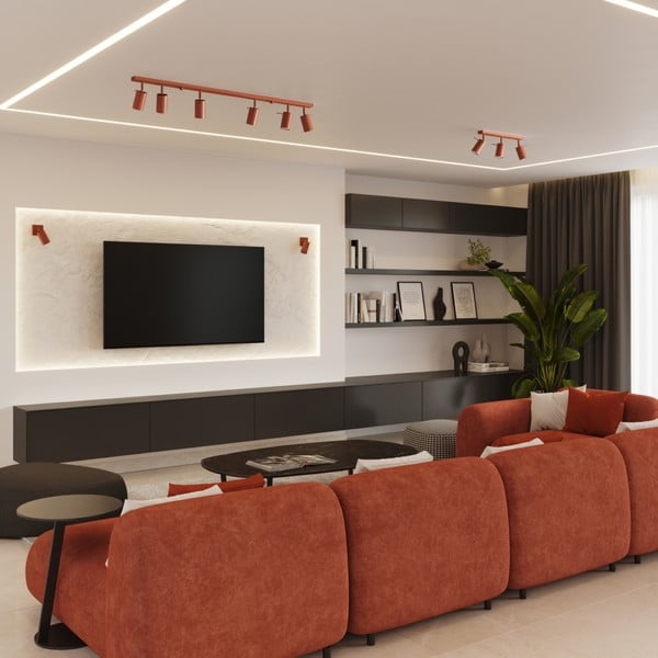 Bodové svítidlo v cihlové barvě 6x30 cm Etna – Sollux-image-4