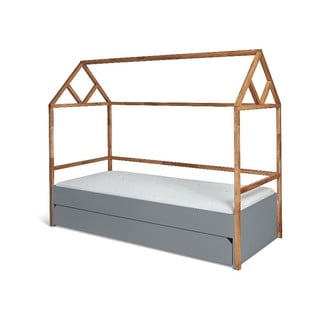 Šedá dětská postel se zásuvkou BELLAMY Lotta, 90 x 200 cm