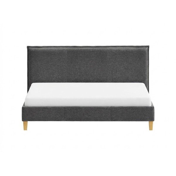 Tmavě šedá čalouněná dvoulůžková postel s roštem 140x200 cm Tina – Ropez-image-2