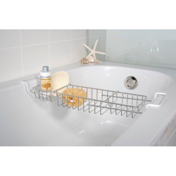 Koupelnový organizér na vanu z nerezové oceli Wenko Bringing, délka 58,5 cm-image-1