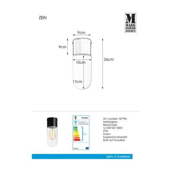 Černé stropní svítidlo Markslöjd Zen Ceiling Black Clear-image-2