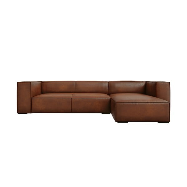 Koňakově hnědá kožená rohová pohovka (pravý roh) Madame – Windsor & Co Sofas
