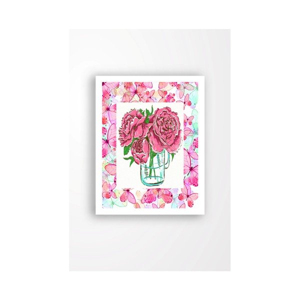 Nástěnný obraz na plátně v bílém rámu Tablo Center Cut Roses, 29 x 24 cm