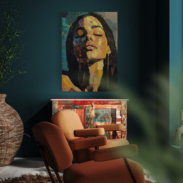 Obraz s ručně malovanými prvky na plátně 70x100 cm Vivian – Styler-image-1