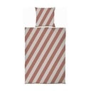 Povlečení na jednolůžko z bavlněného saténu v béžovo-cihlové barvě 140x200 cm Diagonal – Mette Ditmer Denmark