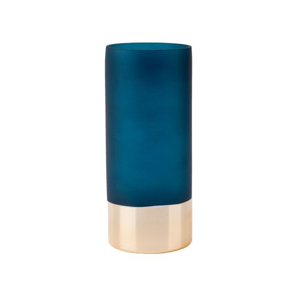 Modro-zlatá skleněná váza PT LIVING, výška 18,5 cm