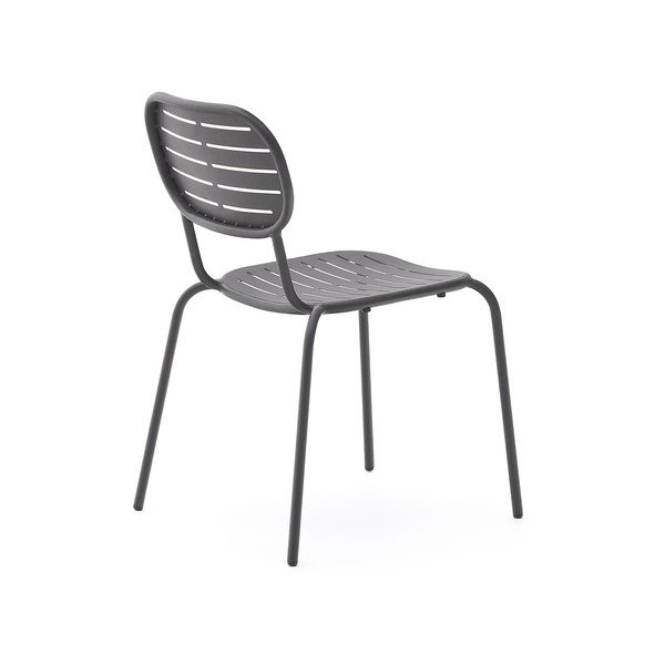 Tmavě šedá kovová zahradní židle Brai – Kave Home-image-4