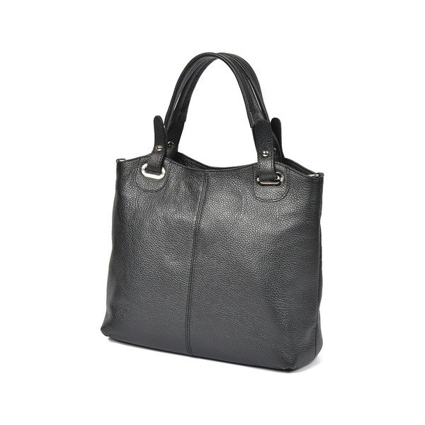 Černá kožená kabelka Luisa Vannini Tote-image-3