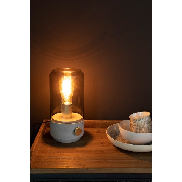 Šedá stolní lampa White Label Kato-image-4
