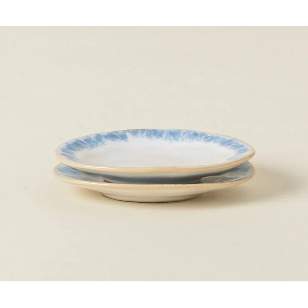 Bílý/modrý hluboký  talíř z kameniny Brisa – Costa Nova-image-1