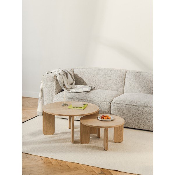 Kulatý konferenční stolek s deskou v dubovém dekoru v přírodní barvě ø 55 cm Kuvu – noo.ma-image-4