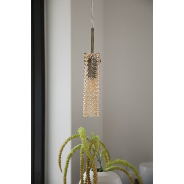 Skleněné závěsné svítidlo v mosazné barvě/jantarové ø5x27,5 cm Vibia – Markslöjd-image-1