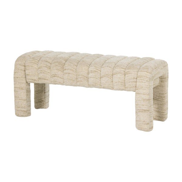 Béžová polstrovaná lavice z textilie bouclé Frex – WOOOD-image-2