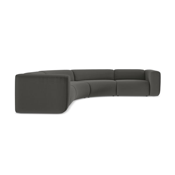 Šedá sametová rohová pohovka Ekahi – Makamii-image-2