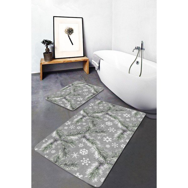 Šedé koupelnové předložky v sadě 2 ks 60x100 cm – Mila Home-image-1