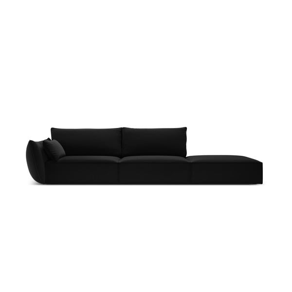 Černá sametová pohovka levý roh 264 cm Vanda – Mazzini Sofas