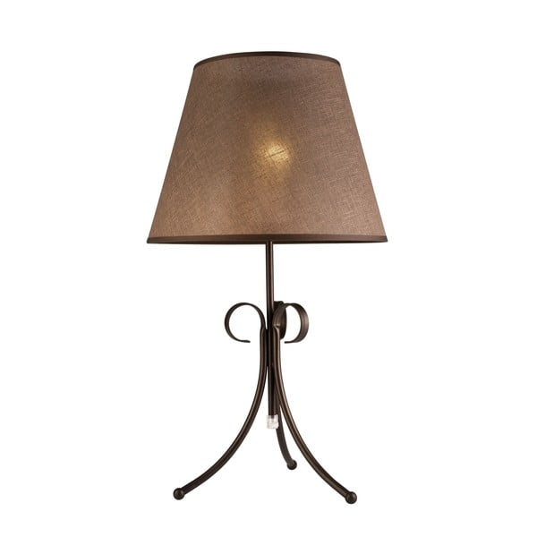 Tmavě hnědá stolní lampa s textilním stínidlem, výška 55 cm Lorenzo – LAMKUR
