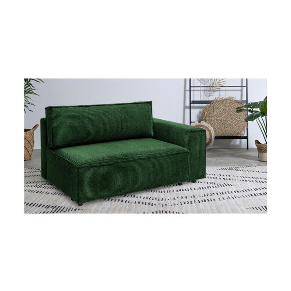 Zelený manšestrový modul pohovky, pravý roh Nihad modular – Bobochic Paris-image-1