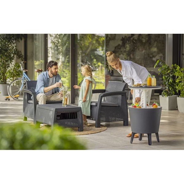 Plastový kulatý zahradní stolek se zásobníkem na led ø 49,5 cm Cool – Keter-image-1